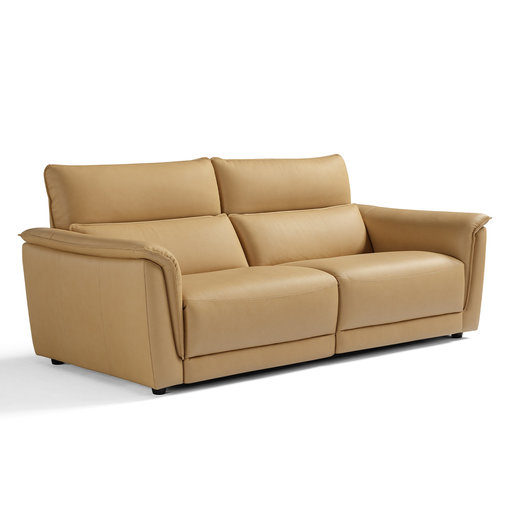 Bovino Sand Leather 2 Seater Armchair, Franco Ferri Leather Sofa